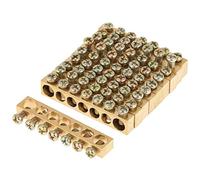 Yosoo Health Gear Terminal Block, 10 Pièces Barre De Terre électrique, Connecteur De Bornier à Vis, Bornier De Terre en Laiton avec Borne à Vis De Fil De Distribution électrique à 7 Trous