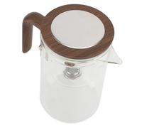 Yosoo Health Gear Théière en Verre de Séparation D'eau avec Passoire, Théière Transparente de 800ml avec Poignée en Bois, en Verre à Interrupteur Magnétique