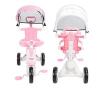 Yosoo Health Gear Tricycle pour bébé avec Poignée de Poussée, Tricycle à Pousser pour Enfants en PP EVA avec Poignée Réglable pour Parents, Auvent Pliable, Lumière Musicale de 18 Mois à 5 Ans, pour