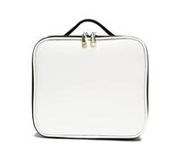 Yosoo Health Gear Trousse à Maquillage en Cuir PU avec Séparateurs Réglables, Grande capacité, Design étanche, 25,5 X 9,5 X 22, Cm, pour Voyage, Maquillage Quotidien, Articles de Toilette (noir blanc)