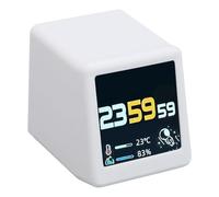 Yosoo Horloge de Bureau avec Visualisation de Photos, Horloge Numérique avec Température, humidité, Prévisions, Alarme, Commandée par Smartphone, pour Enfants, Rappels pour Personnes