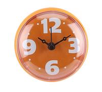 Yosoo Horloge de Douche Imperméable Rond Diamètre du Visage 7 cm Ventouse Simplifiée Lecture Facile Chiffres Arabe Numérique Cadran Numéros de Bain(Orange)