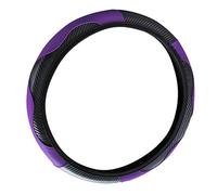 Yosoo Housse de Volant de 38 Cm, Cuir PU Microfibre, Antidérapant et Respirant pour Volants Ronds et en Forme de D, Idéal pour les Modèles de Voiture (Violette noire)