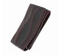 Yosoo Housse de Volant en Cuir de 38 Cm, Couture à la Main, Ajustement Universel Confortable pour Les Voitures (Noir Rouge)
