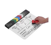 Yosoo Kit de Tableau de Clap Effaçable à Sec en Acrylique, Ardoise de Réalisateur de Film avec Zone de Code Temporel, Outil de Tournage Vidéo Professionnel Comprenant Un Marqueur Magnétique et Une