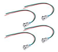 Yosoo LED Rondes Imperméables, Métal en Aluminium Préwire, Lumières Indicatrices 10 Mm 1224V, Base à Haute Température étanche, Installation Facile pour la Modification de la Voiture, Ordinateur,