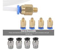 Yosoo Lot de Raccords M6 et M10 en PTFE PTEE de 4 Mm pour Filament D'imprimante 3D, Installation Facile avec Raccord Rapide