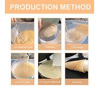 Yosoo Machine à Rouleaux d'œufs, Moule à Gaufres Double Face, Gaufrier, Fabricant de Cornets de Crème Glacée, Outil de Cuisson d'omelettes, Gaufriers, Poêle à Dessert, Outil de Cuisson Antiadhésif