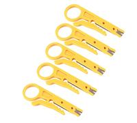 Yosoo Mini Pince à Dénuder, Pince à Dénuder Réseau ABS Jaune Portable pour Câbles de Données CAT5 CAT6 et Imprimantes 3D, Paquet de 5 Outils Faciles à Utiliser