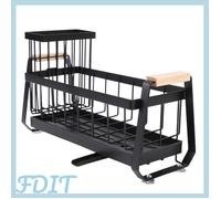 YOSOO Organisateur de panier d'évier Organisateur d'évier, porte-éponge de comptoir de cuisine avec plateau de table livre Noir