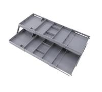 Yosoo Organisateur de Tiroir, Récipient de Maquillage en Plastique, Vitrine de Boucles d'oreilles Extensible, Solution de Rangement Polyvalente pour le Bureau et la Salle de Bain (2 niveaux)