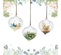Yosoo Paquet de 3 Vase en Verre Suspendu Haute Borosilicate Verre Terrarium Plante Fleur Pot de Fleurs Succulente Conteneur 9,3 * 12 cm