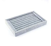 Yosoo Présentoir Plateau Bijoux en Velours, Plateau de Présentation à la Vitrine d'Expositions, Plateau Organisateur Rangement pour Bagues, Boucles d'oreilles - 23 x 15cm - Gris