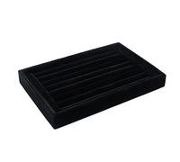 Yosoo Présentoir Plateau Bijoux en Velours, Plateau de Présentation à la Vitrine d'Expositions, Plateau Organisateur Rangement pour Bagues, Boucles d'oreilles - 23 x 15cm - Noir