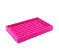Yosoo Présentoir Plateau Bijoux en Velours, Plateau de Présentation à la Vitrine d'Expositions, Plateau Organisateur Rangement pour Bagues, Boucles d'oreilles - 23 x 15cm - Rose
