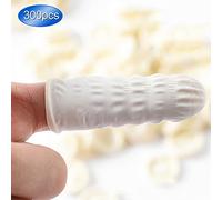 Yosoo Protège-Doigts Jetables Latex Caoutchouc 300 Pièces Antidérapants Anti-Statique Empêche Lait Blanc