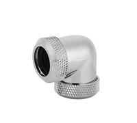 Yosoo Raccord de Refroidissement à Eau, Connecteur coudé de Tube plaqué en Laiton pour Tubes PETG de 16 Mm de Diamètre Extérieur - Conception Anti-fuite pour Systèmes de Refroidissement PC (SILVER)