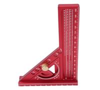 Yosoo Règle de Mesure Multi-angle 3D, carré de Travail du Bois en Alliage d'aluminium pour Charpentiers, Jauge de Traçage et de Marquage avec Rapporteur d'angle de Travail du Bois (Rouge pur)