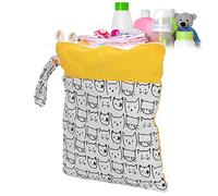 Yosoo Sac à Couches pour bébé à Double Fermeture éclair, Sac de Rangement pour Couches Sèches et Humides avec Motif de Dessin animé, Sangle à Bouton-Pression pour Une Utilisation en