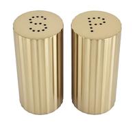 Yosoo Shaker d'assaisonnement, Distributeurs de Sel et de Poudre de Piment en Acier Inoxydable 304 avec Base Stable, Portable pour la Cuisine en Plein Air et les Pique-niques, Lot de 2 (GOLD)
