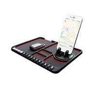 Yosoo Support de Téléphone pour Tapis Antidérapant de Voiture, Coussin de Rangement en PVC avec Panneau de Numéro de Stationnement pour Un Accès et Une Visualisation Faciles, Idéal pour Les Types