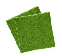 Yosoo Tapis de gazon artificiel Herbe en plastique pour intérieur et extérieur Gazon synthétique vert Décoration de maison 30cm*30cm, 2pcs