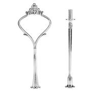 Yosoo Tiges de Plateau gâteau en Alliage Zinc Multi-Tier Accessoire présentoir Dessert décoration pour Mariage Fête Anniversaire (Plaque Non Incluse)(2 Tier-Silver Crown)