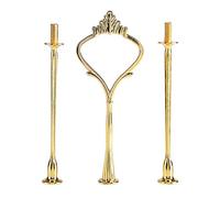 Yosoo Tiges de Plateau gâteau en Alliage Zinc Multi-Tier Accessoire présentoir Dessert décoration pour Mariage Fête Anniversaire (Plaque Non Incluse)(3 Tier-Gold Crown)