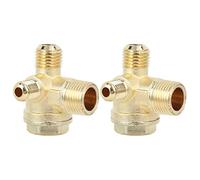 Yosoo Valve de Compresseur d'air 2 Pièces, Le Zinc Empêche Le Reflux, Trou fileté G3/8 X M14 X M10, avec Une Excellente Production pour Le Compresseur d'air