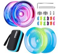 YOSTAR JoJo K2 Pack de 2, kit professionnel avec ralenti, astuce double usage pour enfants, Unresponsive Jo-Jo pour adultes, avec roulement, 12 cordes, étui