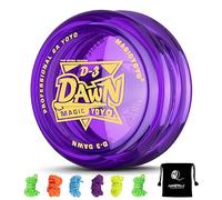 YOSTAR JoJo Yoyo pour enfants D3 Cristal Violet Trick JoJo Yoyo professionnel réactif pour enfants 2a Looping Jo Jo Jouet Yo-yo en plastique avec ralenti avec 6 ficelles, gant Yo-yo