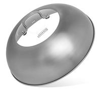 YOSUKATA Couvercle de Poêle Wok en Acier 32,5 cm Pour Wok de 34 cm - Сloche Plancha avec verre trempé, trous de vapeur et poignée ergonomique - Cloche Barbecue et Burger - Accessoires de Cuisine