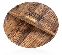 YOSUKATA Couvercle en Bois pour Poêle Wok 36 cm Couvercles Rond Universel