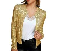 YOSUWOAI Blazer à paillettes pour femme - Cardigan à manches longues - Veste de costume élégante - Carnaval - Rave - Festival - Veste de cocktail des années 70 et 80 - Veste disco - Fête à thème, Z03