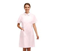 YOSUWOAI Blouse de laboratoire pour femme - Manches courtes - Longueur genou - Boutonnée - Uniforme - Vêtement de travail - Stretch - Avec poches - Vêtement de protection chimique, O rose., 3XL