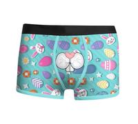 YOSUWOAI Boxer pour homme Happy Easter Lapin - Sous-vêtements confortables et doux - Sous-vêtements de sport respirants - Série lapin de Pâques - Short hipster, P bleu., XXL