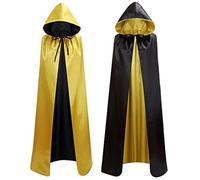 YOSUWOAI Cape médiévale pour homme et femme - Cape d'Halloween avec capuche - Costume de diable - Costume de sorcière - Cape médiévale - Poncho à capuche - Double face