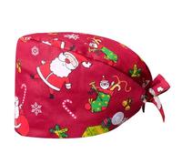 YOSUWOAI Capot en tissu pour infirmière, accessoire pour médecins, motif de Noël, infirmières, dentistes, pharmaciens, vétérinaires, casquette de travail médicale avec boutons, O Rot2, taille unique