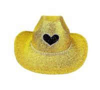YOSUWOAI Chapeau de cowboy à paillettes, chapeau de cowboy à paillettes pour homme - Chapeau de cowboy disco Wide Bim étincelant, accessoire de cosplay pour Halloween, fête d'anniversaire