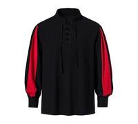 YOSUWOAI Chemise à manches longues pour homme - Costume rétro médiéval - Chemise à lacets Viking Pirates - Costume d'Halloween Renaissance victorien - Carnaval - Chemise de loisirs - Fête de la bière