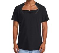 YOSUWOAI Chemises chirurgicales post-épaule récupération déchiré manches courtes 2 côtés entièrement ouverts vêtements chimio accès aux ports, fermeture à pression latérale, après les épaules