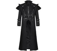 YOSUWOAI Costume d'Halloween pour homme - Uniforme de smoking Renaissance - Veste steampunk - Veste de cosplay - Costume de carnaval - Manteau rétro gothique - Veste de frack médiévale victorien
