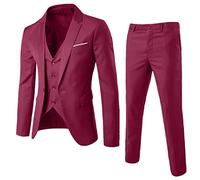 YOSUWOAI Costume homme 3 pièces coupe ajustée costume homme veste gilet pantalon costume formel business costume traditionnel pour mariage business coupe droite pantalon de costume gilet de costume