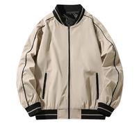 YOSUWOAI Coupe-vent Y2K - Veste de pluie imperméable - Pour homme et adolescent - Vintage - Col montant - Patchwork - Bloc de couleurs - Veste collège respirante - Veste softshell légère et ample