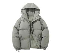 YOSUWOAI Doudoune pour homme avec capuche - Parka doublée - Couleur unie - Veste matelassée - Coupe ajustée - Veste de travail chaude avec poches - Veste d'hiver basique