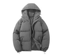 YOSUWOAI Doudoune pour homme avec capuche - Parka doublée - Couleur unie - Veste matelassée - Coupe ajustée - Veste de travail chaude avec poches - Veste d'hiver basique