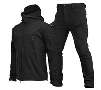 YOSUWOAI Ensemble de jogging pour homme 2 pièces Softshell avec veste de travail extérieure et pantalon de sport Ensemble de veste coupe-vent rembourrée et pantalon de sport Thermique en hiver Polaire