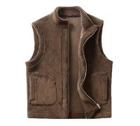YOSUWOAI Gilet de travail coupe-vent pour homme - Vintage - Sans manches - Veste d'hiver chaude - Pour les loisirs - Manteau court avec fermeture éclair - Ethnique - Veste de transition confortable