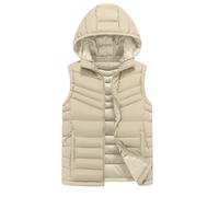 YOSUWOAI Gilet d'hiver matelassé pour homme avec capuche sans manches - Doudoune avec poches - Gilet d'hiver chaud avec fermeture éclair - Couleur unie - Gilet d'extérieur - Coupe ajustée - Gilet de