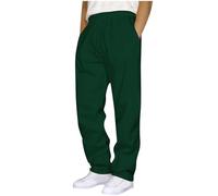 YOSUWOAI Pantalon de jogging baggy en coton pour homme - Coupe ample - Pantalon de sport - Pantalon de travail droit - Pantalon de loisirs - Automne et hiver - Couleur unie, O Vert., 4XL